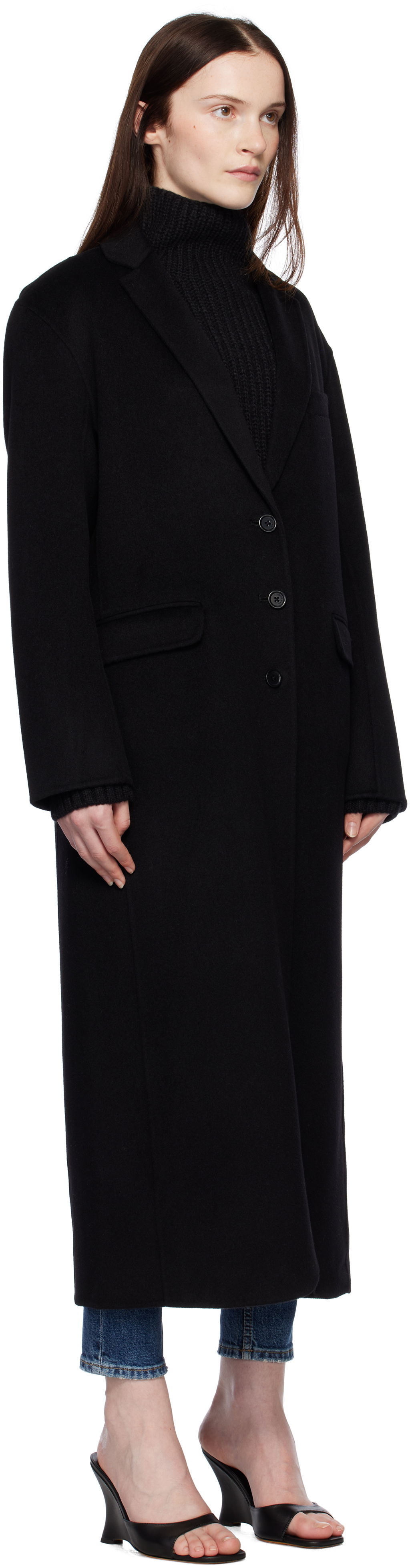 Long Wool-Blend Overcoat