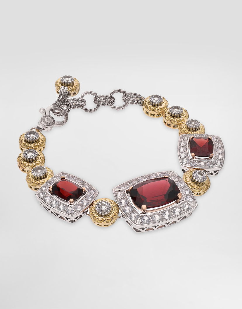 Náramok Dolce & Gabbana Dolce & Gabbana Eleganza 18K Gold, Garnet, and Diamond Bracelet Červená | WBSA4GWGAR1W8266