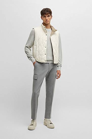Sveter BOSS BOSS Knitted Silk Sweater, Regular Fit Šedá | 50530881, 1