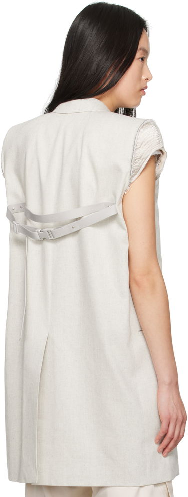 Vesta Rick Owens Rick Owens Hollywood Dirt Tailored Sleeveless Denim Blazer Béžová | RP01E7768 DRD, 2