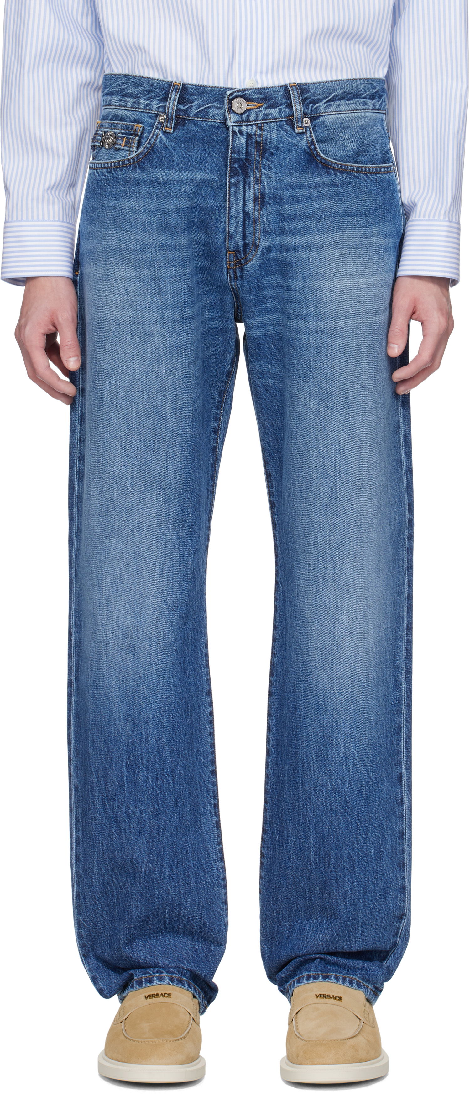 Džínsy Versace Versace Loose-Fit Jeans Modrá | 1017775_1A13585, 0