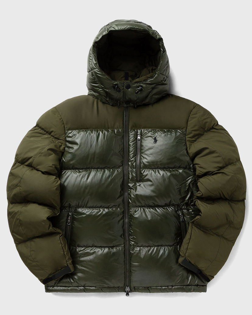 Prešívaná bunda Polo by Ralph Lauren Two-Tone Hooded Puffer Bomber Zelené | 710967786003