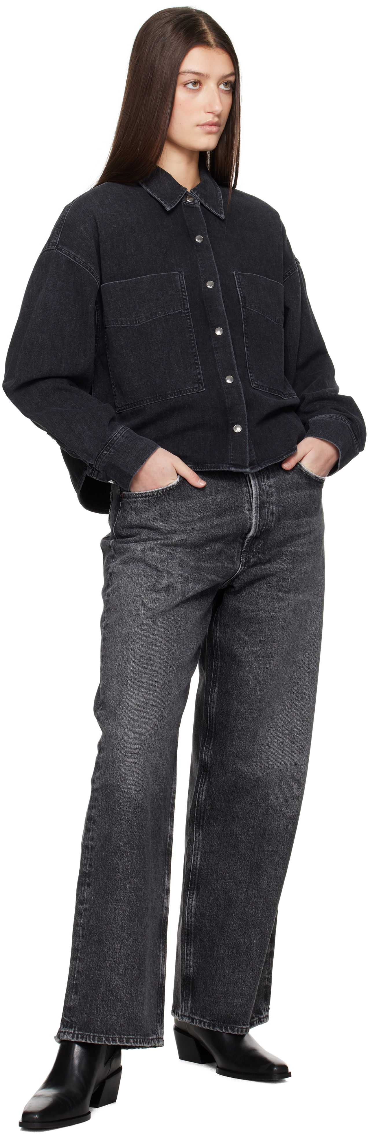 AGOLDE Myah Cropped Denim Shirt