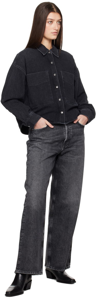 Košeľa AGOLDE AGOLDE Myah Cropped Denim Shirt Čierna | A7360-1525, 3