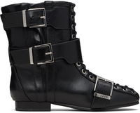 Buckled Eyelets Lace-Up Boots