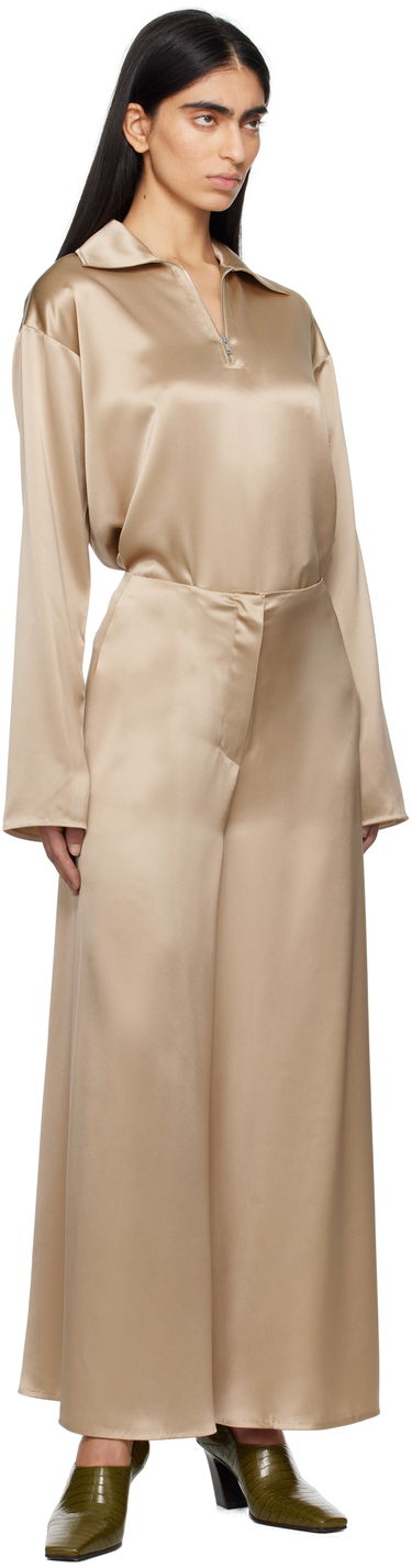 Košeľa Nanushka Nanushka Mencia Satin Blouse Béžová | NW25RSTP02272, 4