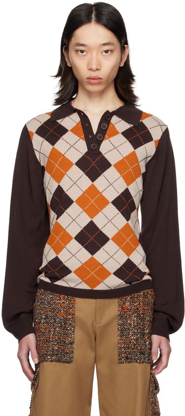 Polo tričko Anna Sui Anna Sui Argyle Polo Hnedá | 624P20, 0