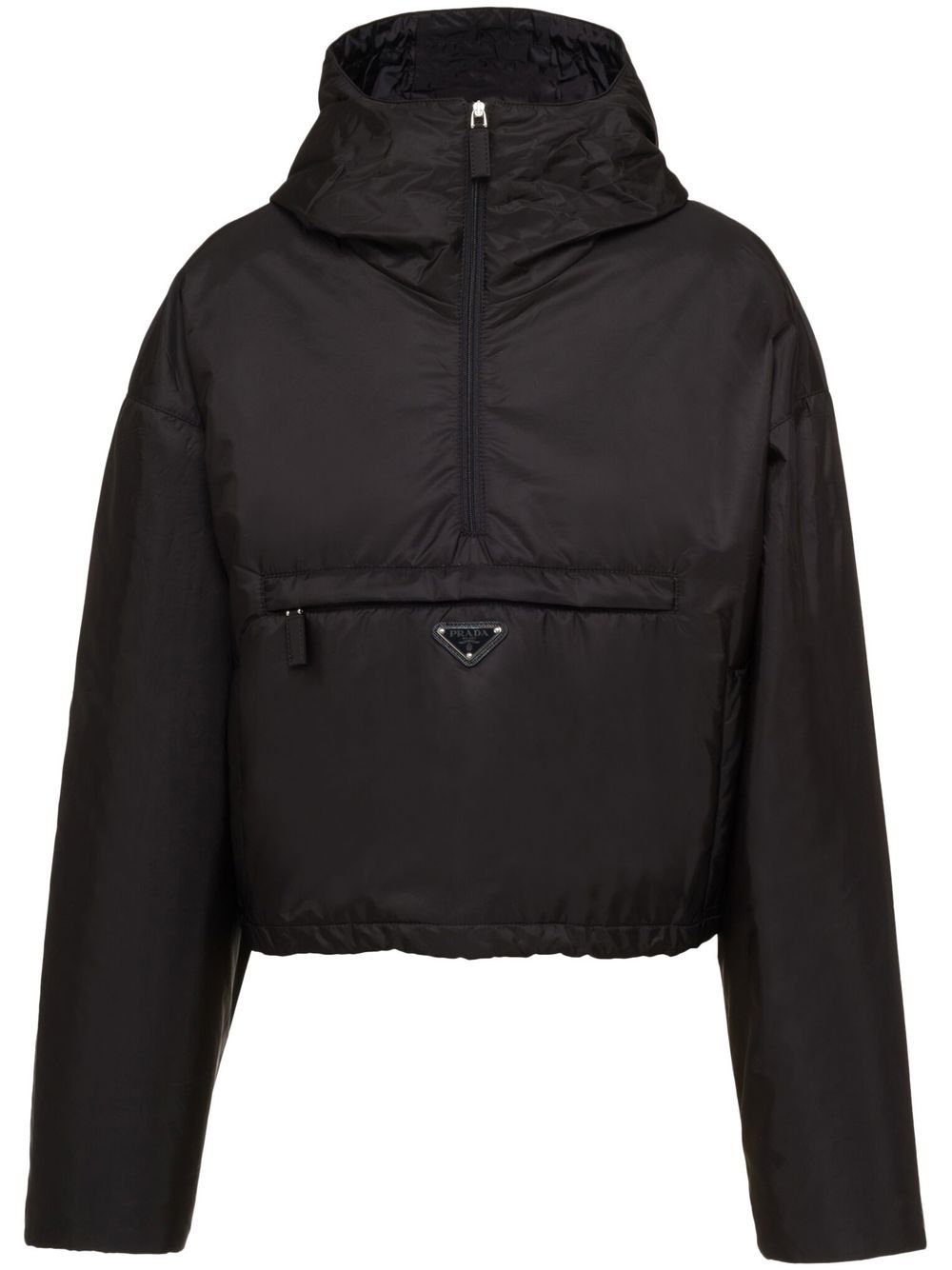 Bunda Prada Triangle Logo Hooded Jacket Čierna | 29Z097S2311WQ9, 0