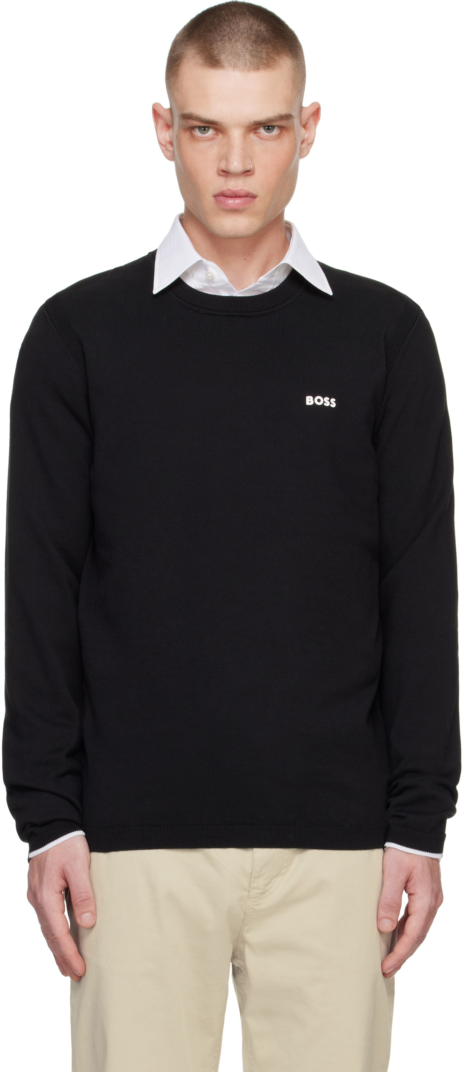 Sveter BOSS Logo Knit Sweater Čierna | 50498539, 0