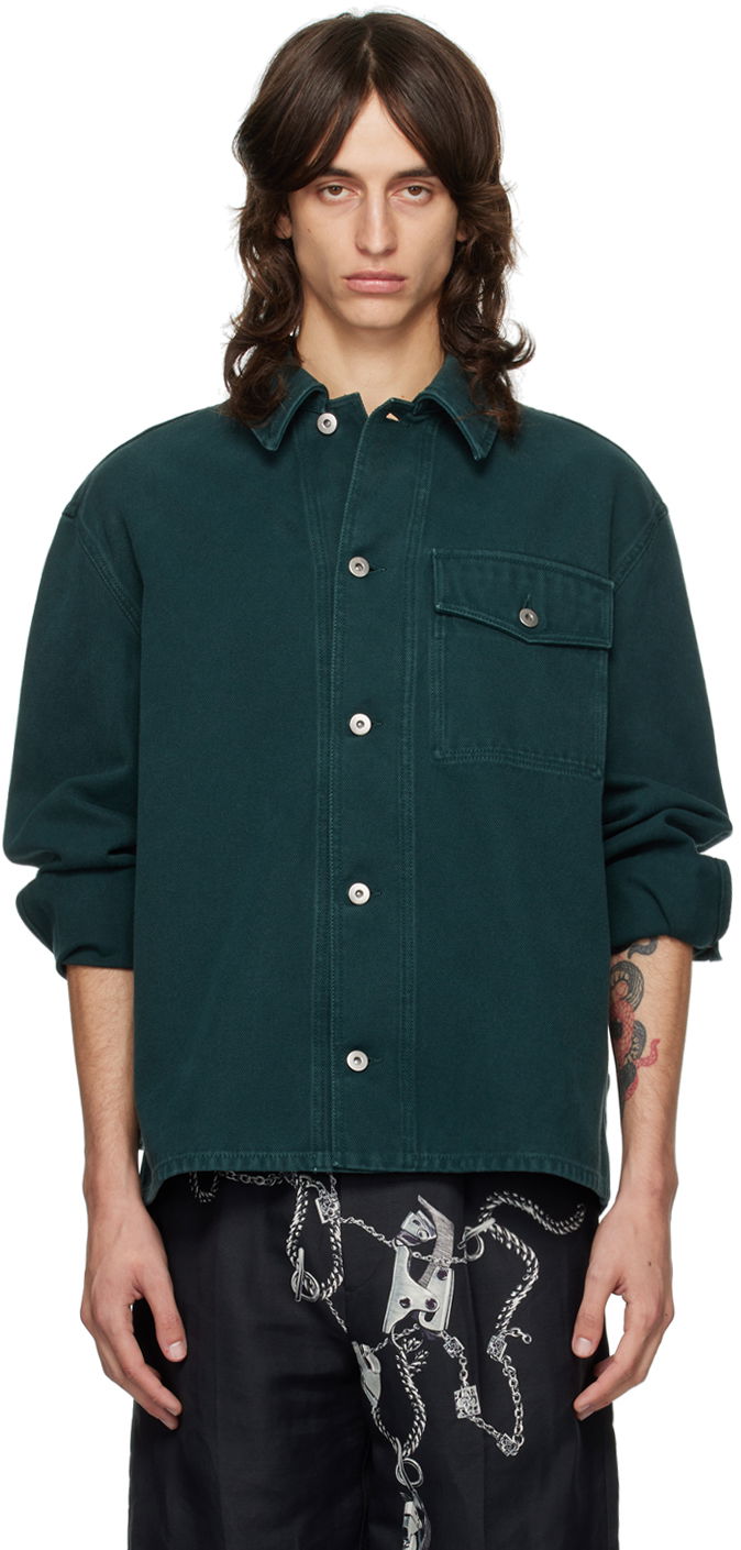 Košeľa Burberry Denim Overshirt Zelené | 8091783, 0