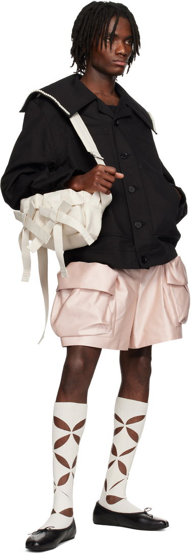 Bunda Simone Rocha Simone Rocha Beaded Sailor Collar Workwear Jacket Čierna | 6120B 1074, 3