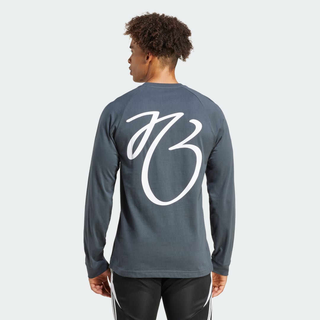 Tričko adidas Performance Long Sleeve Graphic Tee Šedá | JM9351, 1