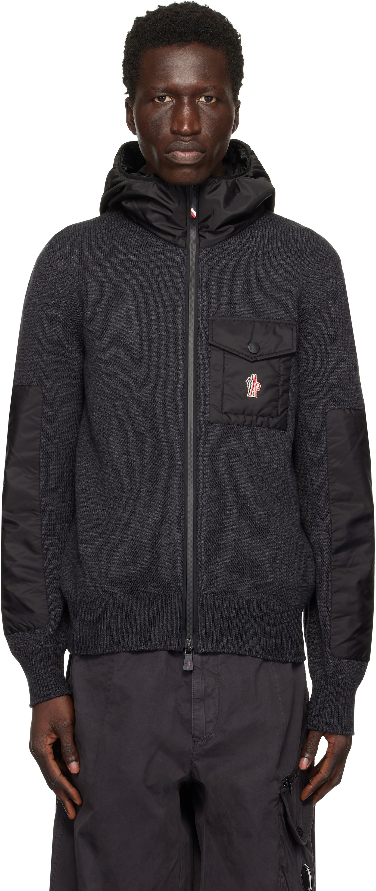 Sveter Moncler Wool Zip-Up Hoodie Šedá | J20979B00013A9462, 0