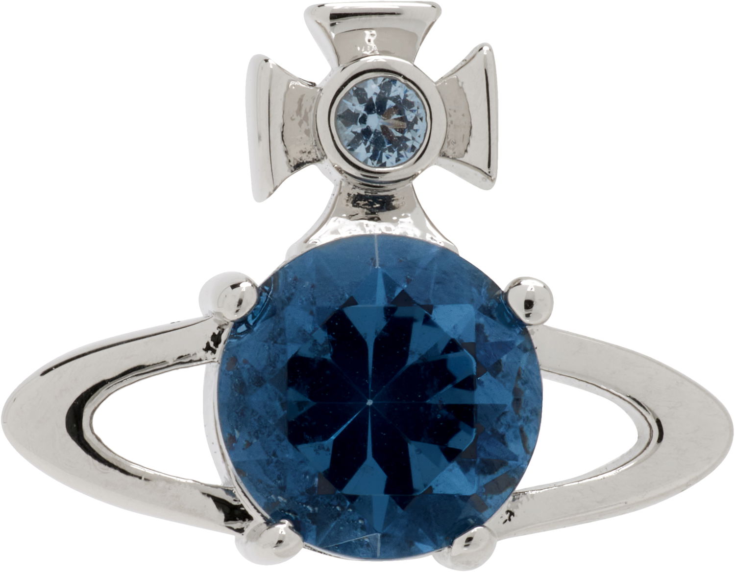 Náušnice Vivienne Westwood Reina Orb-Design Faceted Gemstone Single Earring Modrá | 6201032G-02P168-, 0