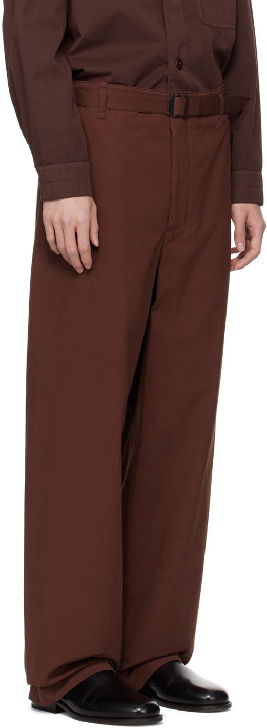 Nohavice LEMAIRE LEMAIRE Seamless Belted Trousers Hnedá | PA1106 LF1220, 1