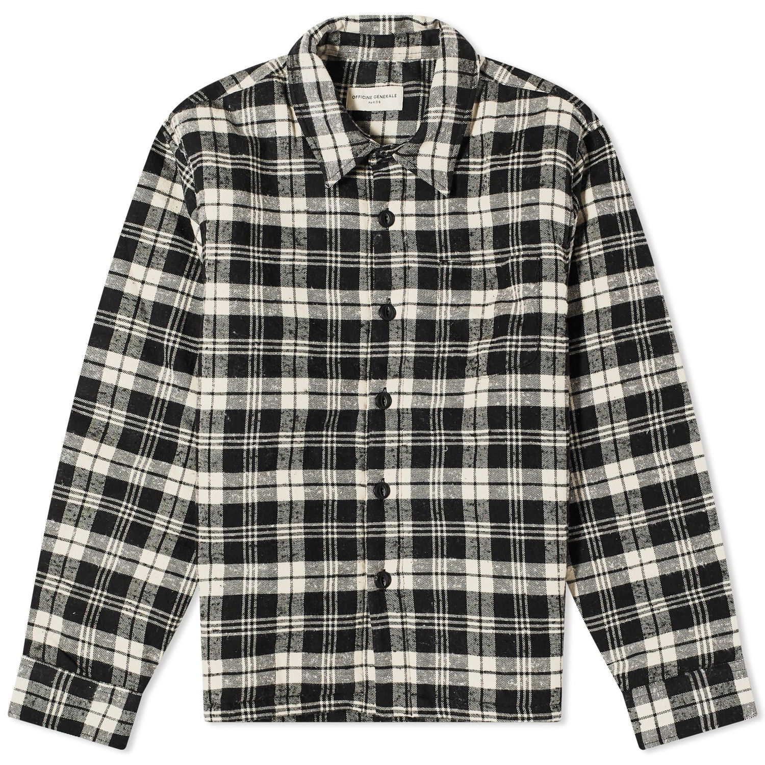 Košeľa Officine Générale Harring Padded Check Overshirt "Black/Ecru" Čierna | W23MOVS070, 0