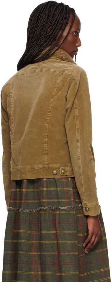 Bunda R13 Skinny Corduroy Trucker Jacket with Faux Fur Collar Hnedá | R13WD206-D363A, 2