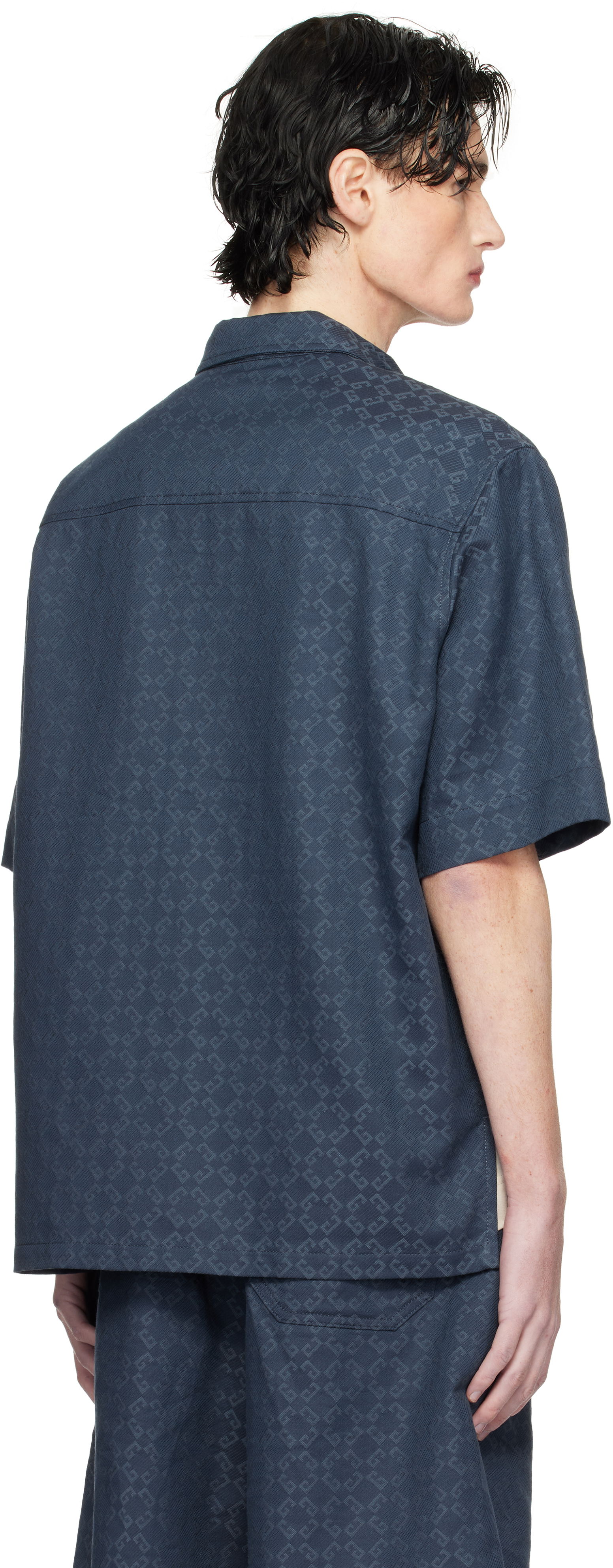 Shiny Monogram Denim Shirt