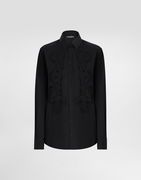 Dolce & Gabbana Cotton Poplin Shirt with Lace Inlay