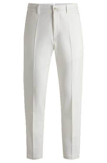 Nohavice BOSS Tapered-Fit Stretch Cotton Trousers Biela | 50532768, 0
