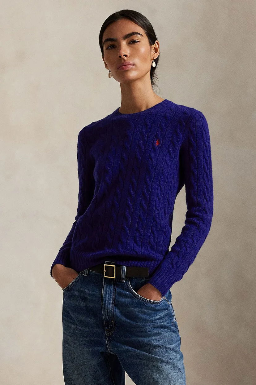 Sveter Polo by Ralph Lauren Cable-Knit Sweater Fialová | 211971865012