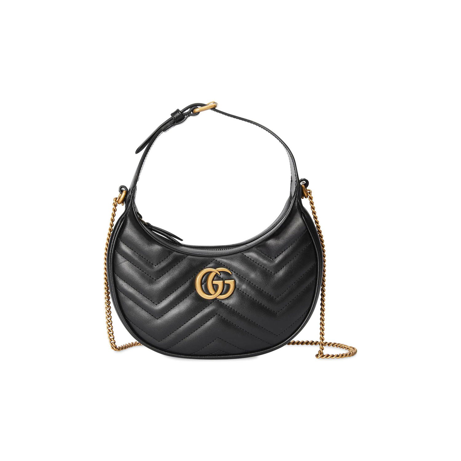 Kabelka Gucci GG Marmont Half-Moon-Shaped Mini Bag Čierna | 699514 DTDHT 1000, 1