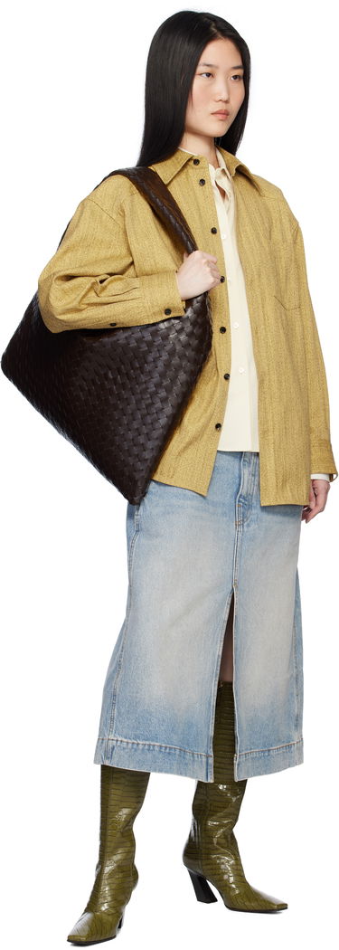 Tote bag Bottega Veneta Large Woven Leather Tote Bag Žltá | 763970 V3IV1, 3
