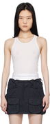 White Crystal Hotfix Racer Tank Top