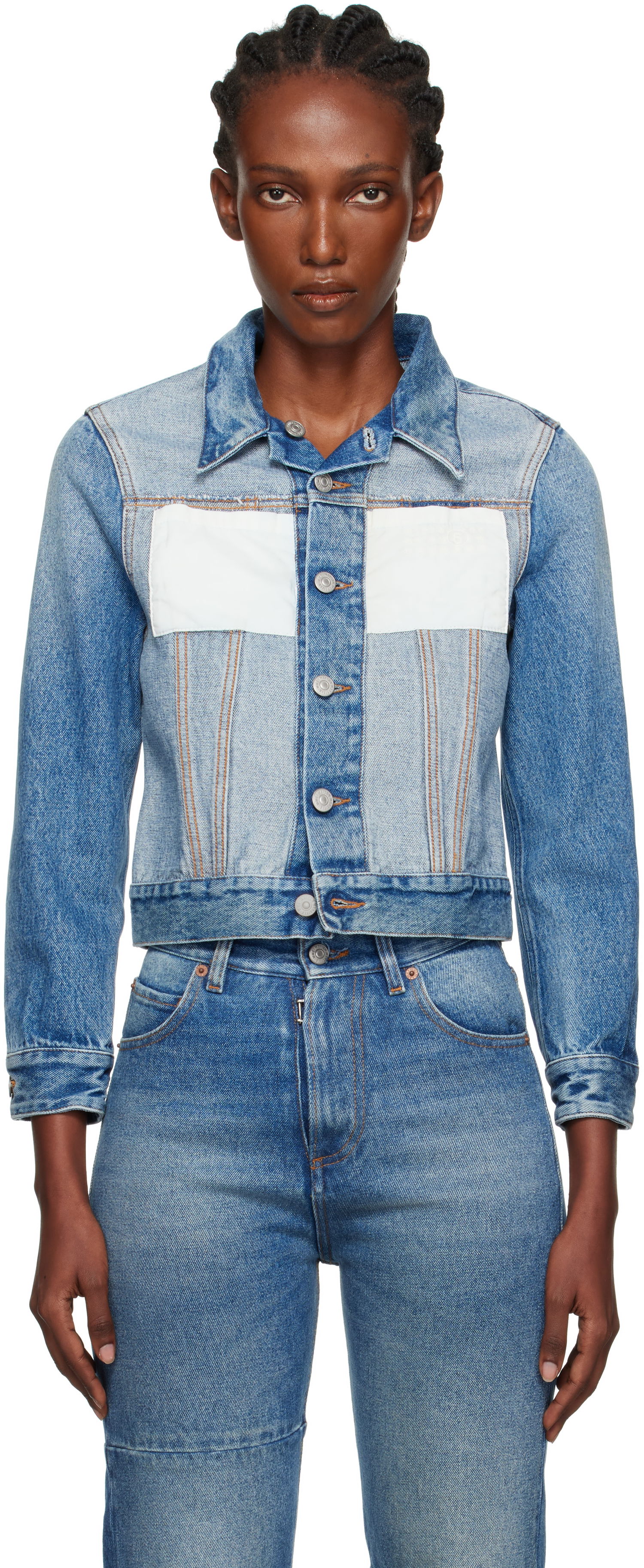 Bunda Maison Margiela MM6 Maison Margiela Reversed Denim Jacket Modrá | S52AM0328 M30018, 0