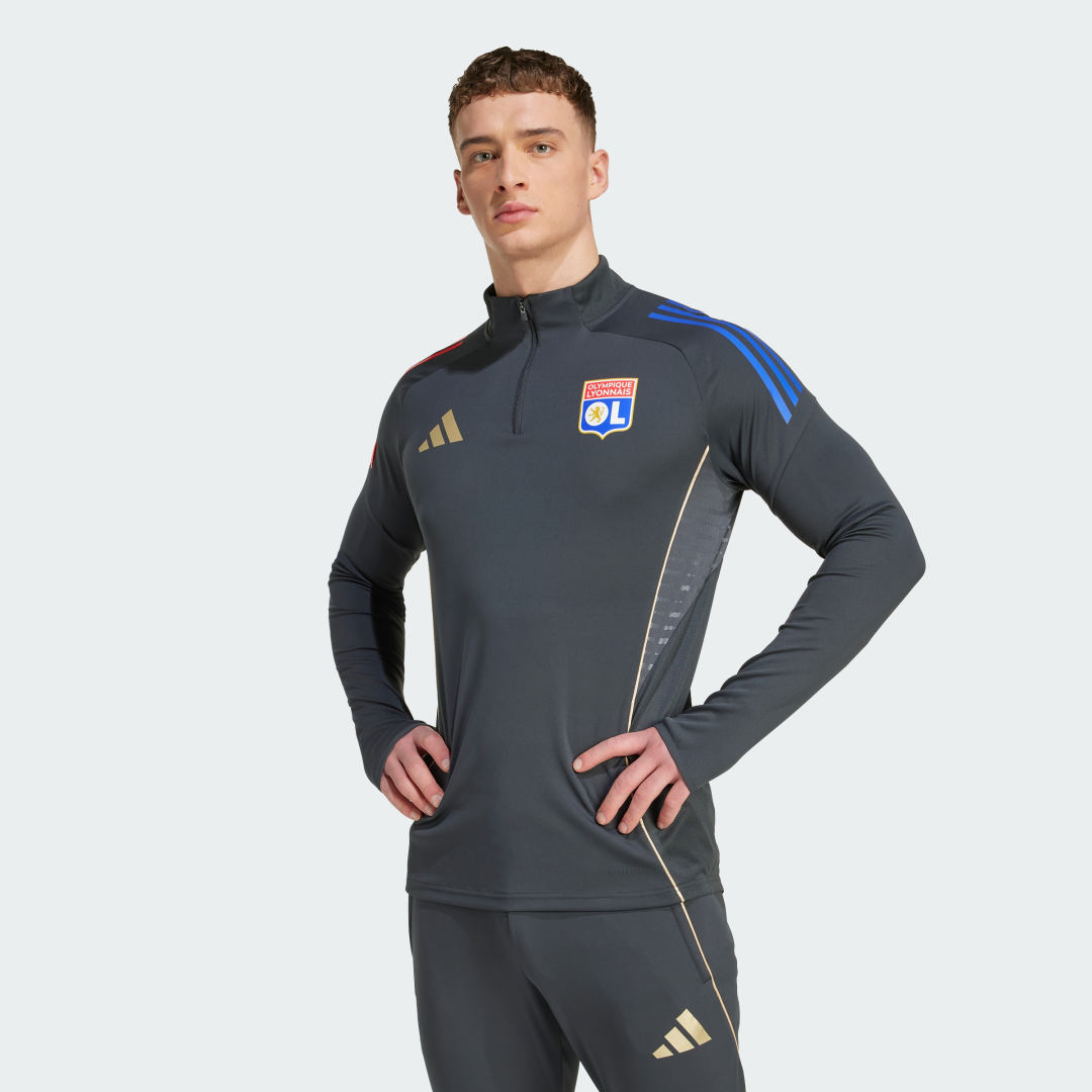 Mikina adidas Performance Olympique Lyon Tiro 25 Competition Training 1/4 Zip Top Šedá | JL7747, 0