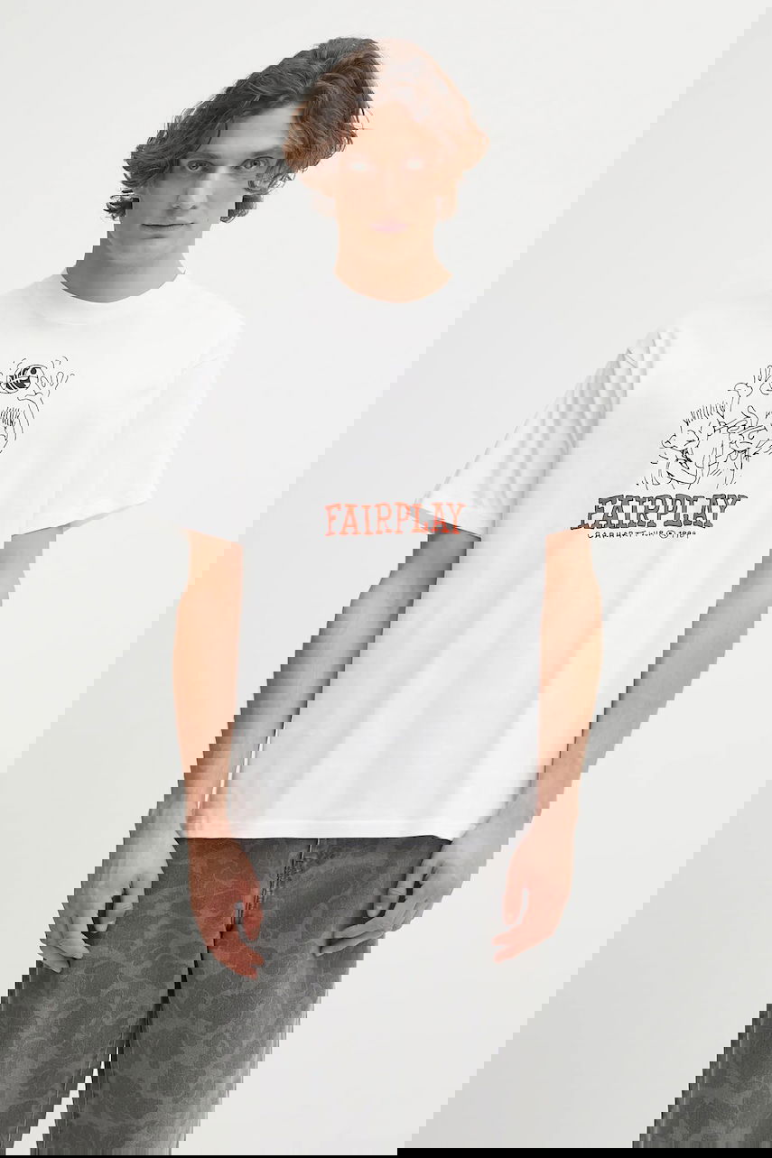 Tričko Carhartt WIP Short-Sleeve Fairplay Graphic T-Shirt Biela | I035433.02XX, 0