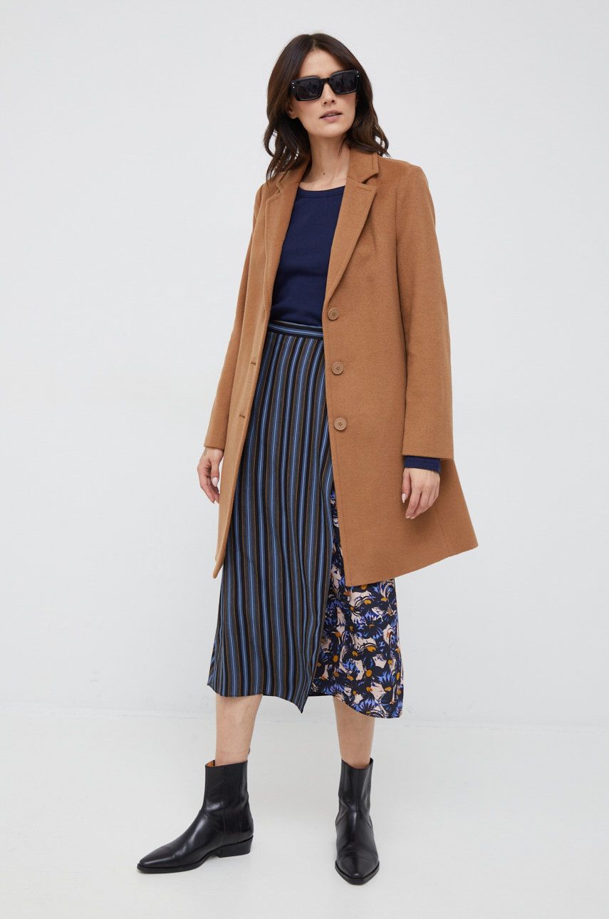 Kabáty United Colors of Benetton Coat Hnedá | 2YDTDN012.9K1, 0