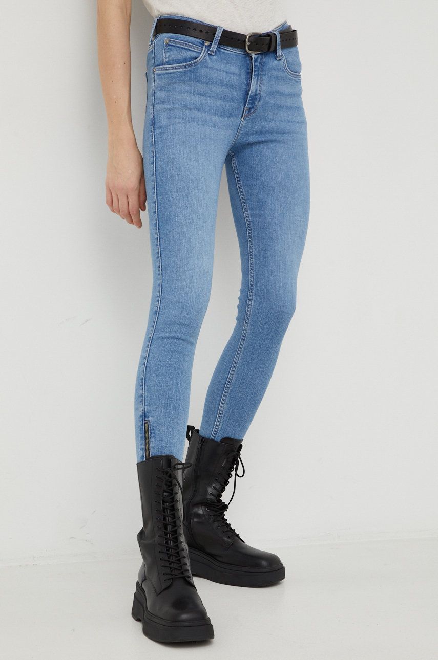 Džínsy Lee Scarlett High Zip "Partly Cloudy" Modrá | L31BERPA, 0