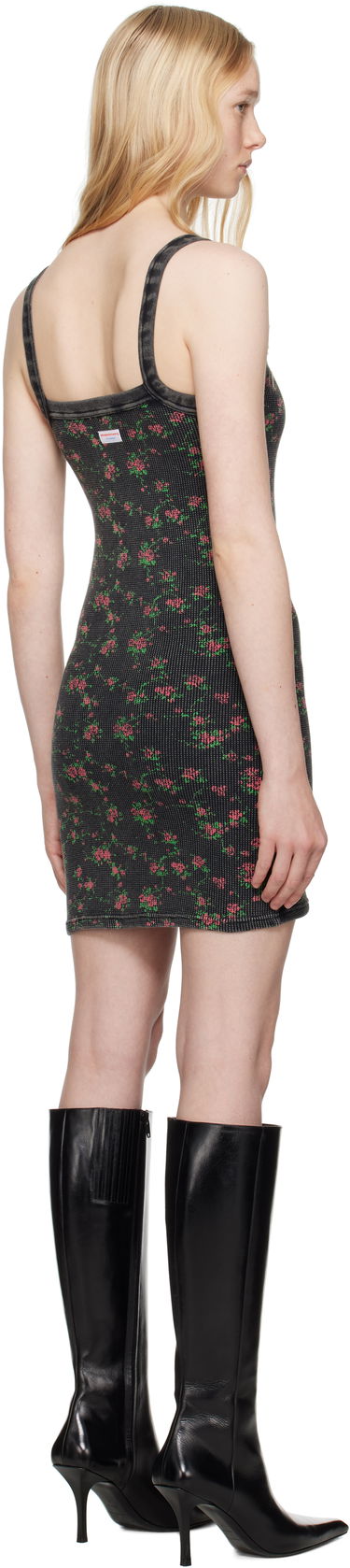 Šaty Alexander Wang Alexander Wang Floral-Print Waffle Knit Mini Dress Čierna | 8C4246605P, 2
