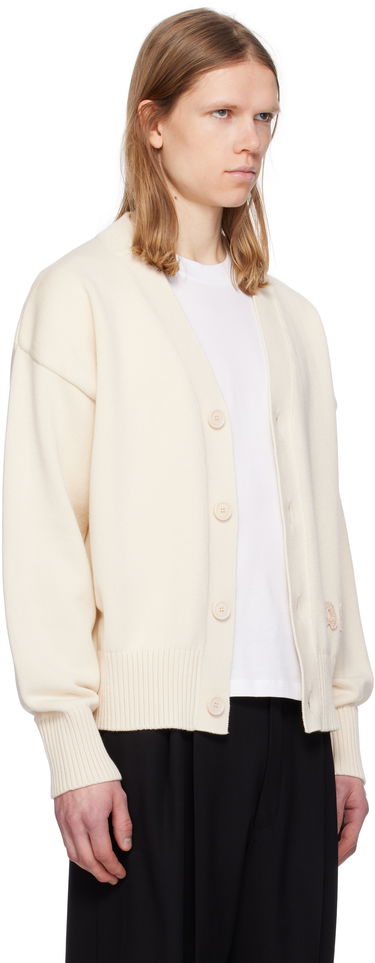 Sveter AMI AMI Paris Cotton Wool Embroidered Cardigan Zelené | HKC163.KN0063, 4