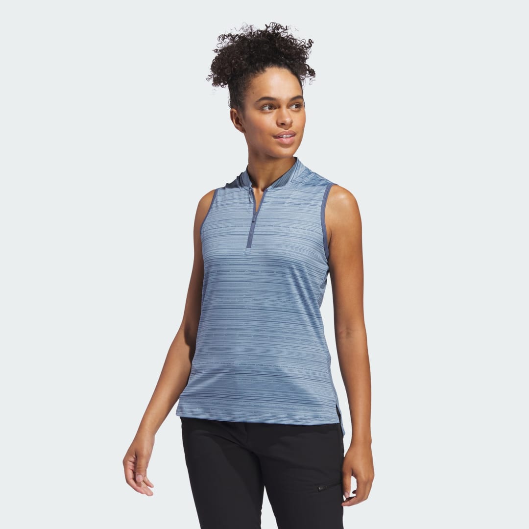 Polo tričko adidas Performance Ultimate365 Stripe Sleeveless Polo Shirt Modrá | IT7208, 1