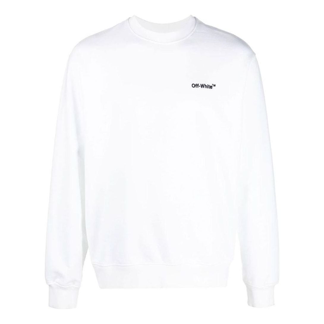 Sveter Off-White Off-White Solid Round Neck Sweatshirt Biela | OMBA057C99FLE0100110, 0