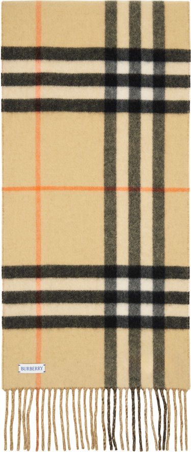 Šál Burberry Reversible Check Cashmere Scarf Béžová | 8094710, 2
