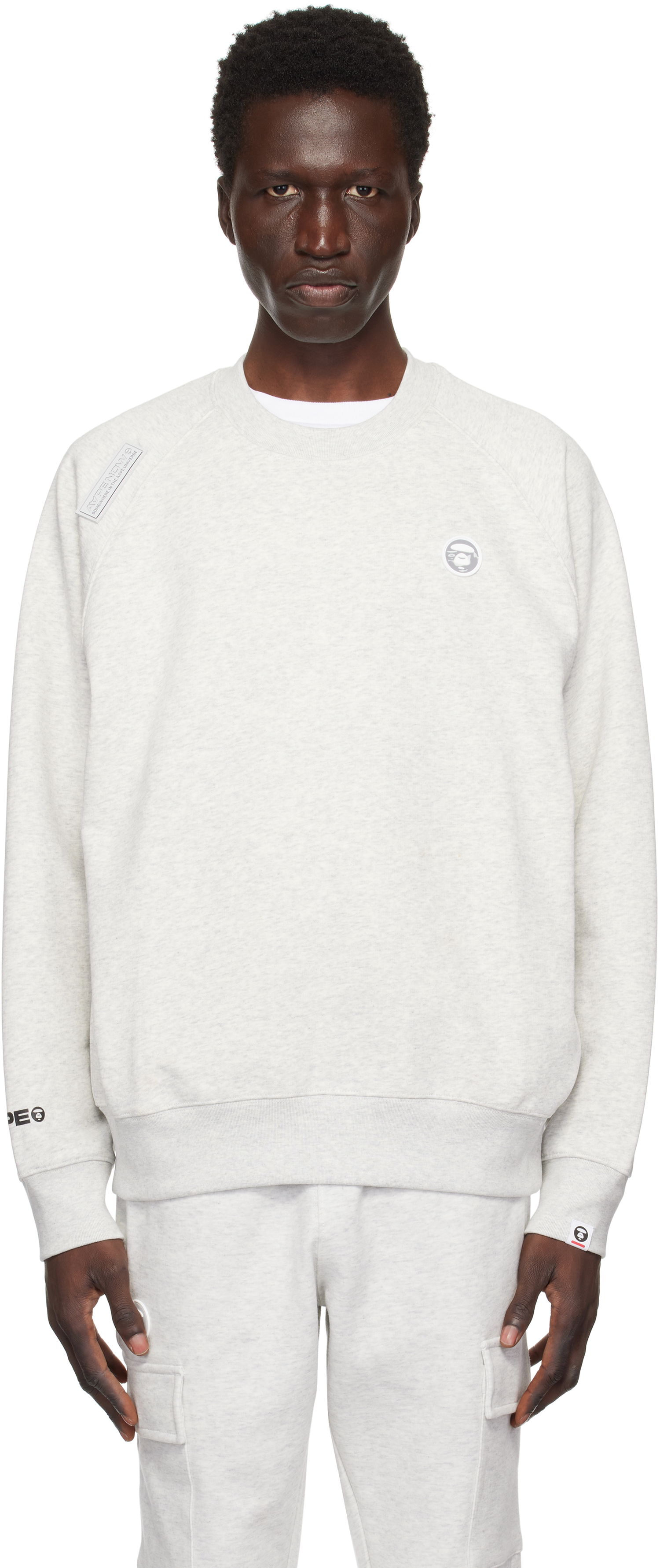 Mikina AAPE by A Bathing Ape AAPE by A Bathing Ape 'AAPE Now' Raglan Sweatshirt Šedá | AAPSWMB319XANWH2, 0