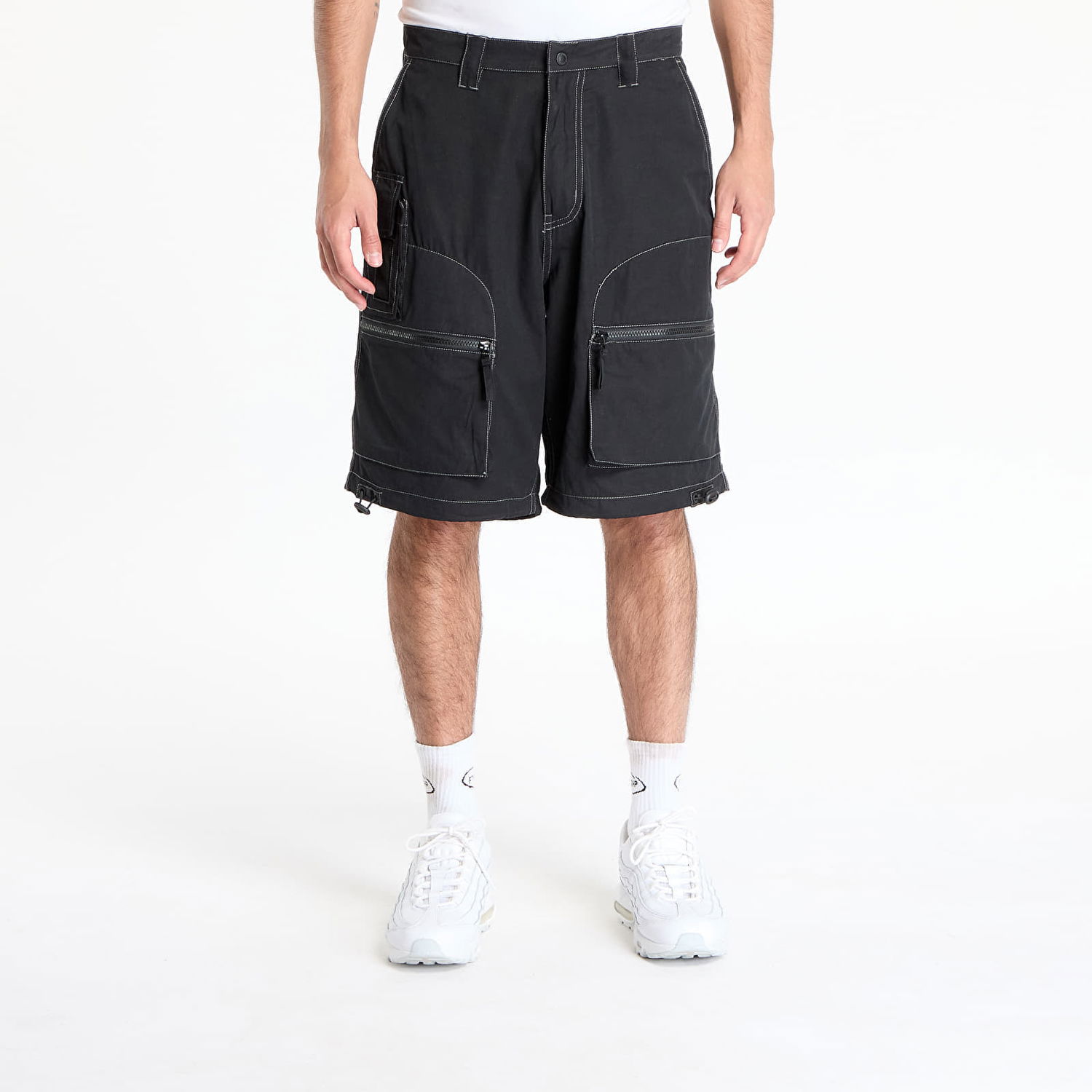 Šortky Pleasures PLEASURES Raider Cargo Shorts Čierna | P25SU026 BLACK, 0