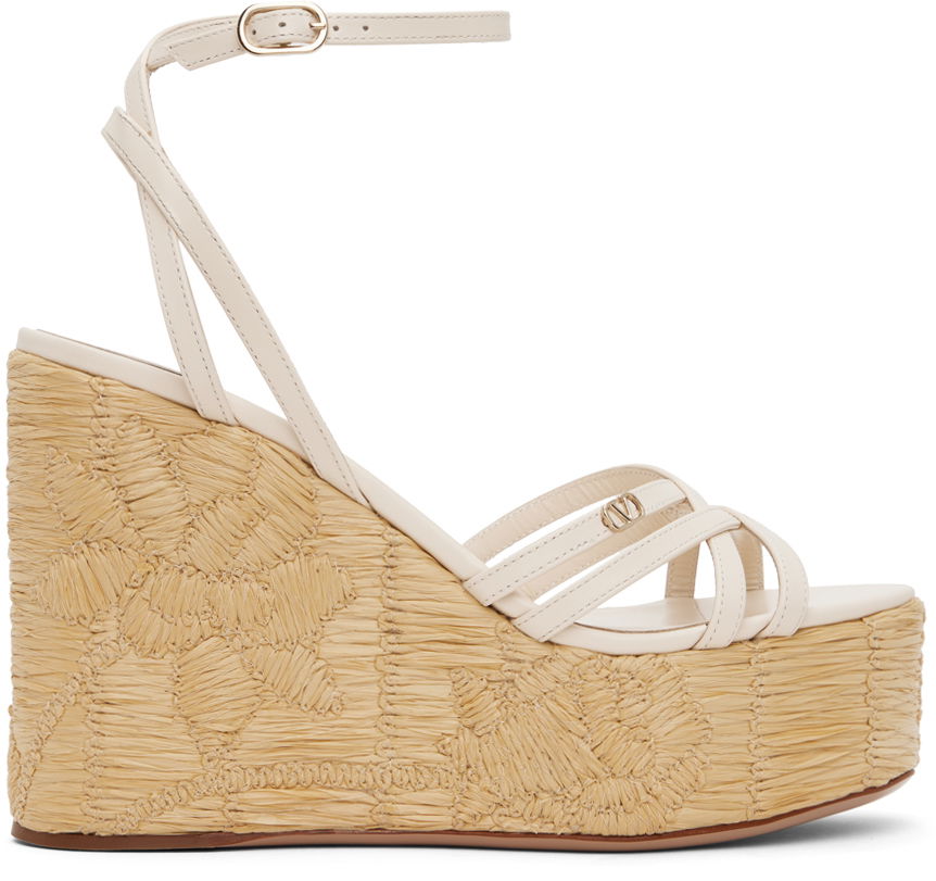 Oblečenie Valentino Valentino Garavani Off-White Raflower Heeled Sandals Béžová | 4W2S0IJ4VTU, 0