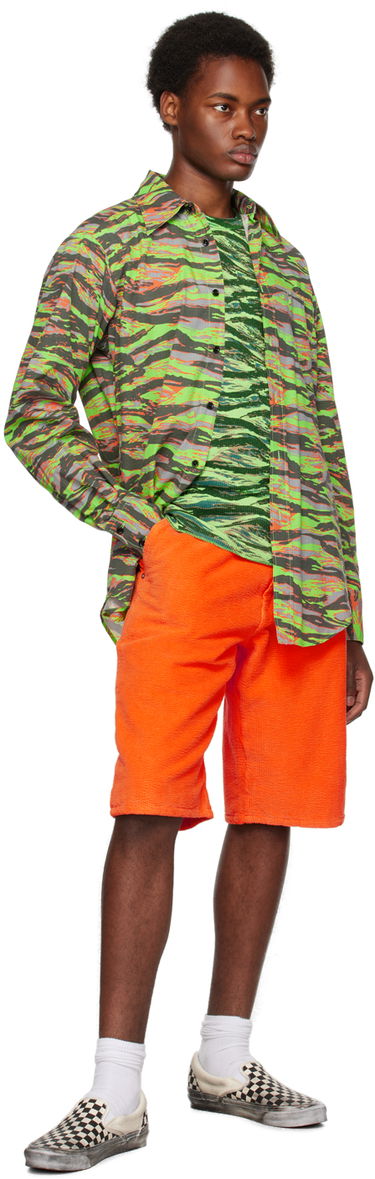 Košeľa ERL Abstract Print Long Sleeve Shirt Zelené | ERL06B005, 3