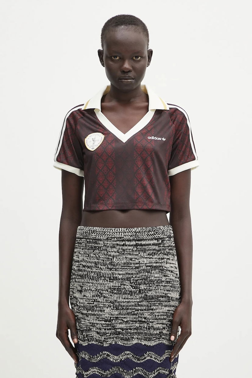 Crop Top adidas Originals adidas Originals Retro Cropped Soccer Jersey Vínová | KA4378