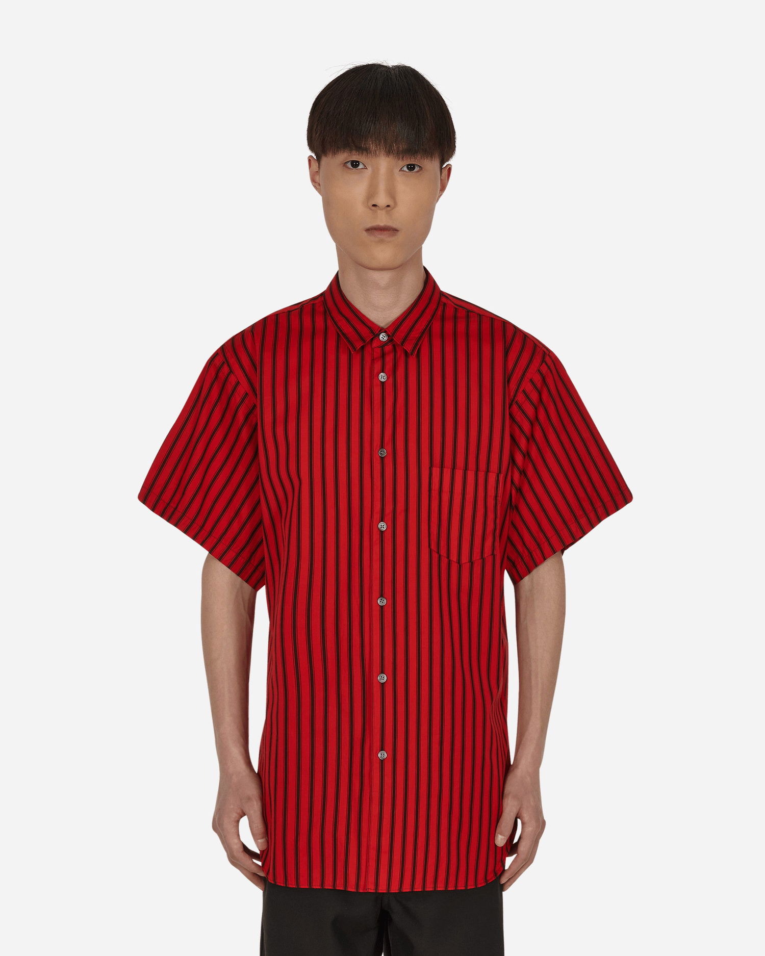 Košeľa Comme des Garçons Stripe Shortsleeve Shirt Červená | FI-B022 1, 0