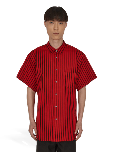 Košeľa Comme des Garçons Stripe Shortsleeve Shirt Červená | FI-B022 1