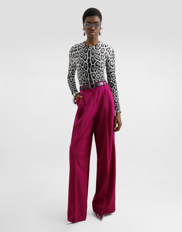 Nohavice Dolce & Gabbana Dolce & Gabbana Woolen Palazzo Pants Fialová | FTC3MTFUBFLF0321, 1