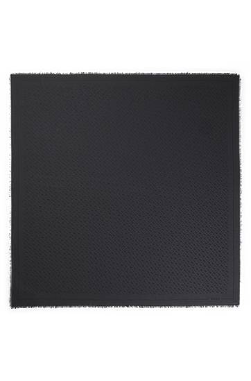 Šál BOSS Monogram Jacquard Modal and Wool Scarf Čierna | 50517733, 0