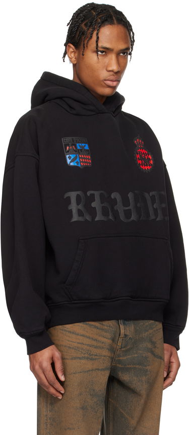 Mikina Rhude Rhude Crest Oversized Hoodie Čierna | RHPS25HO03012, 1
