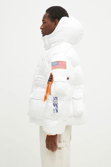 Prešívaná bunda Alpha Industries NASA Artemis Puffer Jacket Biela | 148136, 1