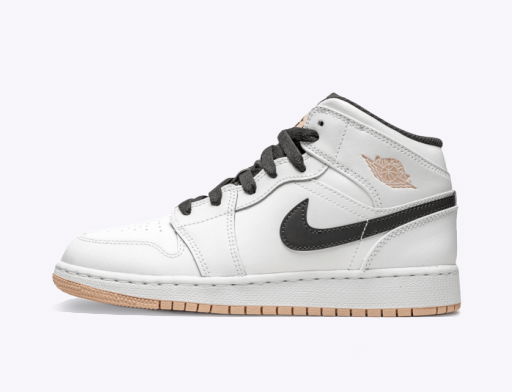 Tenisky a topánky Jordan Air Jordan 1 Mid "White Arctic Orange" GS Biela | 554725-180